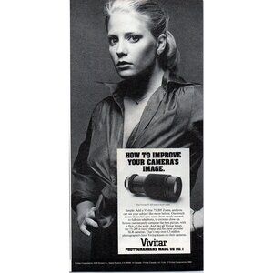 1981 Vivitar 75-205mm Zoom Lens Vintage Print Ad Film Photography 80s Wall Art